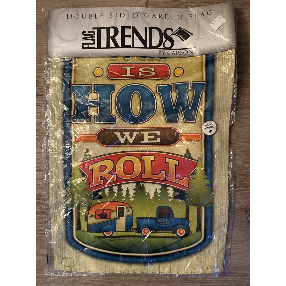 "This Is How We Roll" RV Camper Flag Angela Anderson, Vintage Truck And Camper